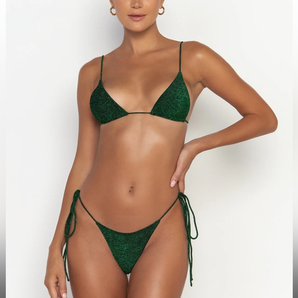 Bikini set green LaVinn - triangle top + thong bottoms